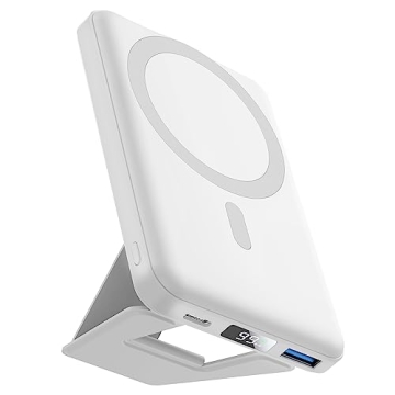 AOGUERBE Magnetic Power Bank, 10000mAh Foldable Wireless Portable Charger with USB-C Cable LED Display, for Mag-Safe Battery Pack 22.5W PD Fast Charging for iPhone 16/15/14/13/12 Pro/Pro Max/Plus/Mini