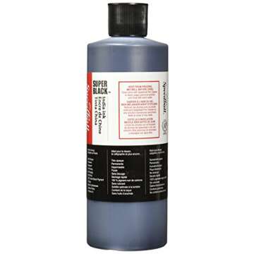 Speedball - 3378 Super Black India Ink, 1 Pint - 404696