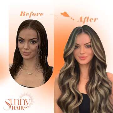 Sunny Hair Itip Human Hair Extensions Brown I Tip Hair Extensions Human Hair Dark Brown Highlight Caramel Blonde 18inch I Tip Hair Extensions Brown Itip Human Hair Extensions 50g 60s