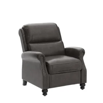 CANMOV Faux Leather Pushback Recliner Chair with Rivets