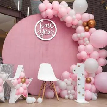 RUBFAC 129pcs Pastel Pink Balloons Different Sizes 18 12 10 5 Inches for Garland Arch, Light Pink Balloons for Birthday Valentine's Day Baby Shower Gender Reveal Wedding Party Decoration