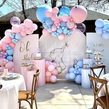 RUBFAC 129pcs Pastel Pink Balloons Different Sizes 18 12 10 5 Inches for Garland Arch, Light Pink Balloons for Birthday Valentine's Day Baby Shower Gender Reveal Wedding Party Decoration