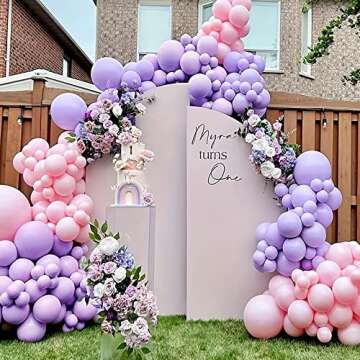 RUBFAC 129pcs Pastel Pink Balloons Different Sizes 18 12 10 5 Inches for Garland Arch, Light Pink Balloons for Birthday Valentine's Day Baby Shower Gender Reveal Wedding Party Decoration