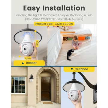Litokam 4MP Light Bulb Camera for Home Security