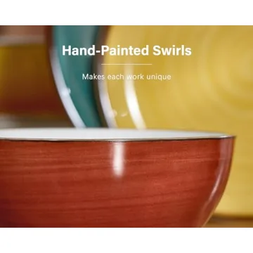 ONEMORE Plates and Bowls Set - Microwavable, Oven & Dishwasher Safe Porcelain Dinnerware Set - Scratch Resistant, Ceramic Dish Set for 4(12pcs) - Assorted Colors