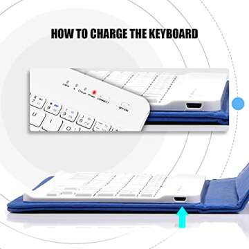 Sanpyl Bluetooth Keyboard for Phone, Mini Portable Bluetooth Keyboard with Flip Protective Cover Foldable Keyboard Case, Suitable for 4.5"-6.8" Smartphone Mobile Phone()