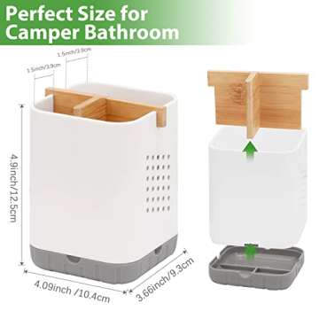 Stylish Boperzi Toothbrush Holder with Eco-Friendly Bamboo Divider