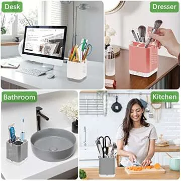 Stylish Boperzi Toothbrush Holder with Eco-Friendly Bamboo Divider