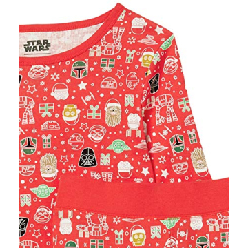 Amazon Essentials Disney | Marvel | Star Wars Women's Snug-Fit Cotton Pajama Sleepwear Sets - Discontinued Colors, Star Wars Holiday - Womens Snug-fit, X-Large