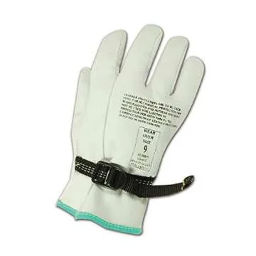 MAGID PowerMaster 12501PS Leather Linesmen Protector Gloves, 1 Pair, 9.5” Length, Size 9/Large