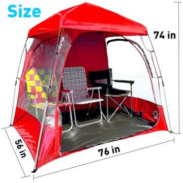 CoverU Sports Shelter Pod 2 Person Stormy Cold Weather Tent (Red) Patented