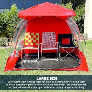 CoverU Sports Shelter Pod 2 Person Stormy Cold Weather Tent (Red) Patented