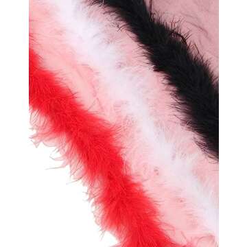 ohyeah Feather Bridal Robe for Wedding Plus Size Santa Valentines Lingerie Robe with Fur Trim Red Tulle Robe Maternity Dress Sexy Sheer Lace Robe XL-2XL