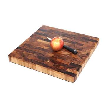 Ironwood Gourmet 28218 Square Charleston End Grain Chef's Board , Acacia Wood 14" Square
