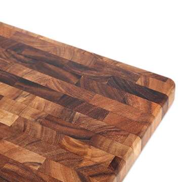 Ironwood Gourmet 28218 Square Charleston End Grain Chef's Board , Acacia Wood 14" Square