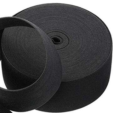 viaili 2 Inch by 11 Yard Heavy Stretch High Elasticity Elastic Spool Knit Elastic Bands for Sewing (...