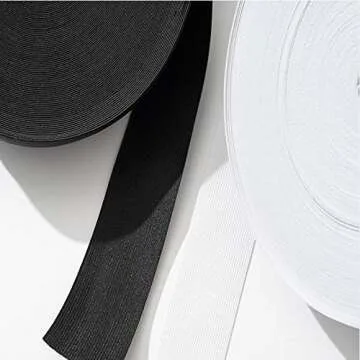 viaili 2 Inch by 11 Yard Heavy Stretch High Elasticity Elastic Spool Knit Elastic Bands for Sewing (Black, 2inch)