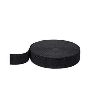 viaili 2 Inch by 11 Yard Heavy Stretch High Elasticity Elastic Spool Knit Elastic Bands for Sewing (Black, 2inch)