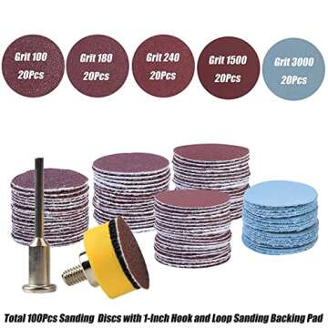Yakamoz 100Pcs Sanding Disc Kit for Rotary Tools