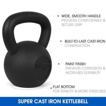 Yes4All Kettlebells Set 5 10 15 lbs Weight Cast Iron for Dumbbell Weights Exercises, Gym, Fitness, F...