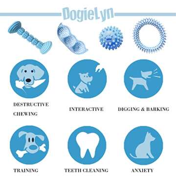 DogieLyn 2-8 Months Interactive Teething Chew Toys for Puppies - 4 pcs