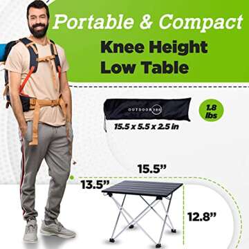 Outdoor 360 Small Camping Side Table for Easy Travel