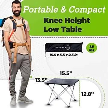 Outdoor 360 Small Camping Side Table for Easy Travel