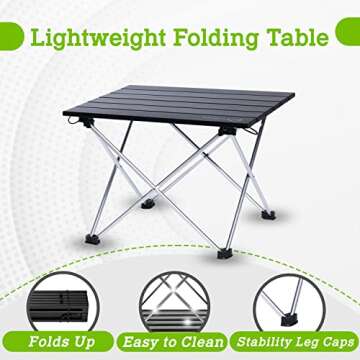 Outdoor 360 Small Camping Side Table for Easy Travel