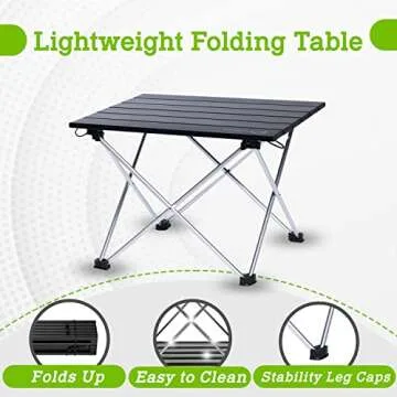 Outdoor 360 Small Camping Side Table for Easy Travel