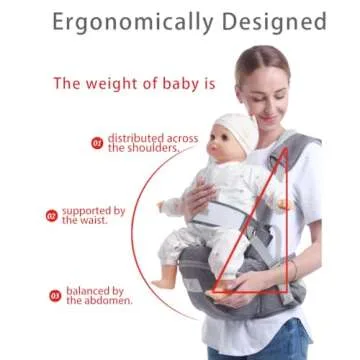 Baby Hip Seat Carrier Baby Waist Stool for Child Infant Toddler with Adjustable Strap Buckle Pocket Soft Inner Huge Storage (Dark Grey)