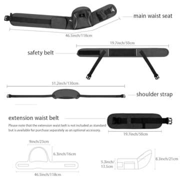 Baby Hip Seat Carrier Baby Waist Stool for Child Infant Toddler with Adjustable Strap Buckle Pocket Soft Inner Huge Storage (Dark Grey)