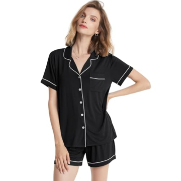 SIORO Women's Soft Short Sleeve Pajama Set - Comfort & Style