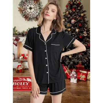 SIORO Women's Soft Short Sleeve Pajama Set - Comfort & Style