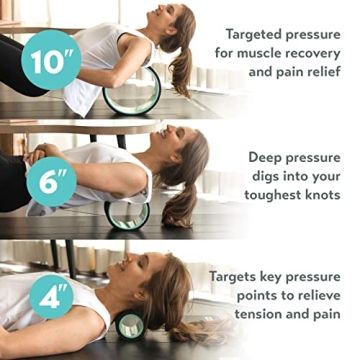 Chirp Wheel Foam Roller - Targeted Back Foam Roller for Back Pain Relief, Deep Tissue Muscle Massage, Trigger Point Round High Density Foam Roller for Physical Therapy & Exercise, 3-Pack Mint