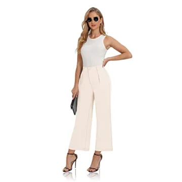 Siliteelon Women's High Waist Palazzo Pants for Work Casual