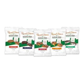 Russell Stover Sugar Free Dark Chocolate Mint Patties with Stevia, 3 Ounce Bag