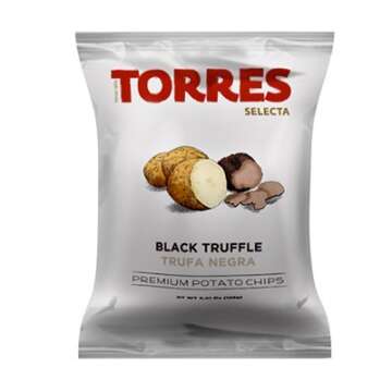 Torres - Black Truffle Potato Chips, 1.41oz (40g) (2-PACK) | Light and Crispy with Bold Flavors | Perfect Snack | Imported from Spain - (Trufa Negra)