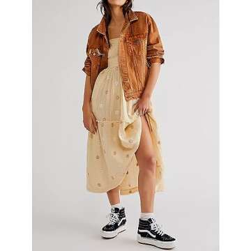 Stunning ABYOVRT Floral Maxi Dress with Pockets