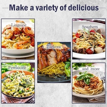 Sailnovo Pasta Maker Machine, 180 Roller Pasta Maker, 9 Adjustable Thickness Settings 2-in-1 Noodles Maker with Rollers and Cutter, Perfect for Spaghetti, Fettuccini, Lasagna or Dumpling Skin Silver