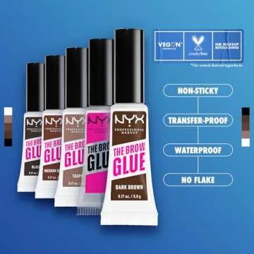 NYX PROFESSIONAL MAKEUP The Brow Glue, Extreme Hold Tinted Eyebrow Gel - Black