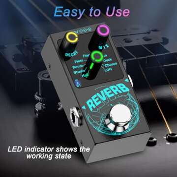 Versatile Mini Reverb Guitar Pedal – 9 Modes, True Bypass, Durable Design