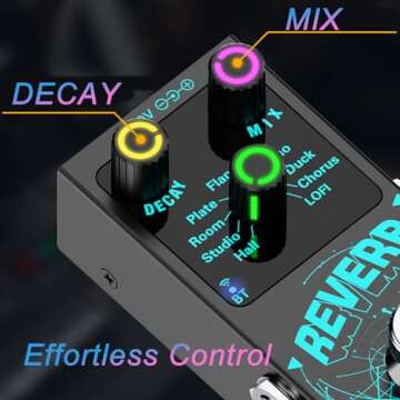 Mini Reverb Guitar Pedal with 9 Modes and True Bypass