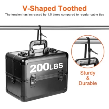 Heavy Duty Zip Ties - 200 lbs Strength, 80 Pack