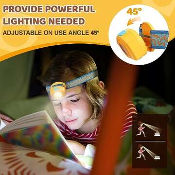 EverBrite LED Headlamp Rechargeable Kids Headlamp with RGB Mode and Adjustable Headband, 3 Modes Multicolor Headlamp for Kids, Kids Head Lamp for Camping, Reading, Exploring, Halloween, Christmas