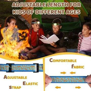 EverBrite LED Headlamp Rechargeable Kids Headlamp with RGB Mode and Adjustable Headband, 3 Modes Multicolor Headlamp for Kids, Kids Head Lamp for Camping, Reading, Exploring, Halloween, Christmas
