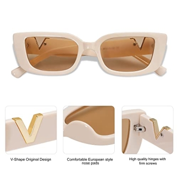 Stylish Allarallvr Rectangle Cat Eye Sunglasses for Women