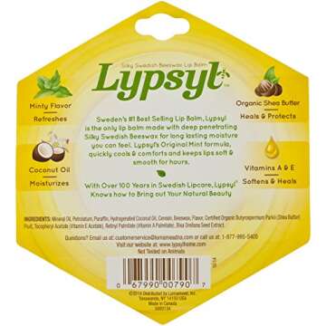 Lypsyl Intense Protection Original Mint, Lip Balm 0.10 oz (3-Pack)