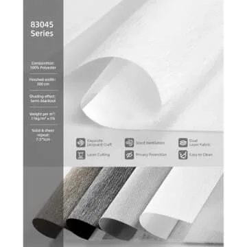 ACMEART Motorized Zebra Shades with Remote,Dual Layer Automatic Window Blinds,Light Filtering Electric Blinds for Home Office Custom Size (Luxury Pure White)