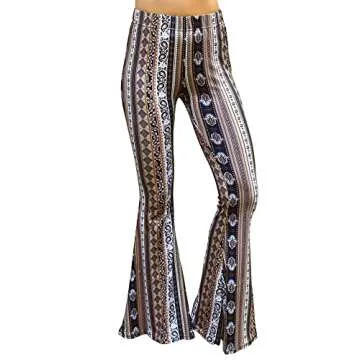 Daisy Del Sol Comfy Lightweight Stretch Vintage Palazzo 70s Bell Bottom Flare Lounge Yoga Pants Mocha