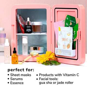 FaceTory Portable Coral Beauty Fridge: Cool & Heat Capacity